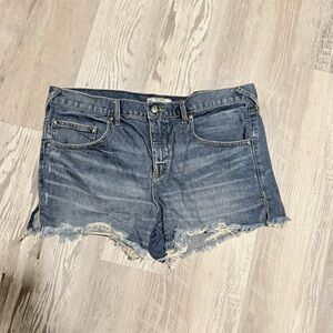 Free People Cutoff Distressed Blue Denim Shorts